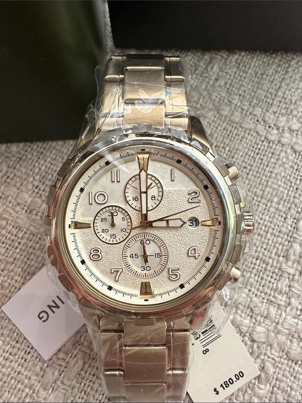 Fossil Silver and Gold-Tone Chronograph Mens Watch